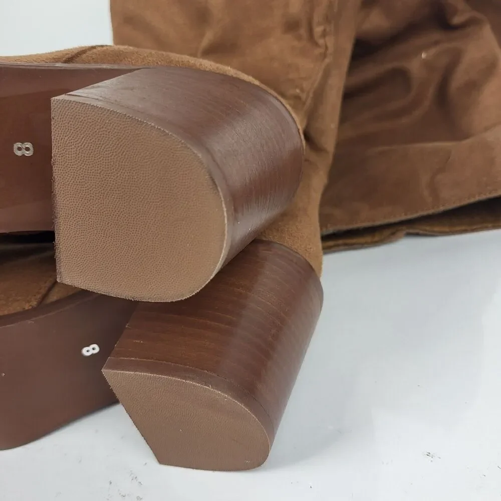 Seychelles Paradise City Leather Over the Knee Boots Brown Size 8